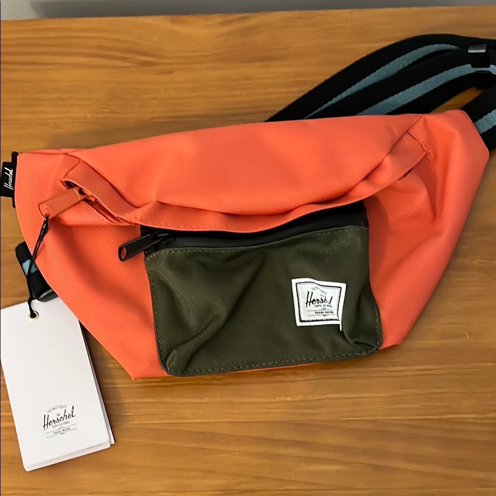 Herschel Supply Company Men's Orange and Green Waist Bag